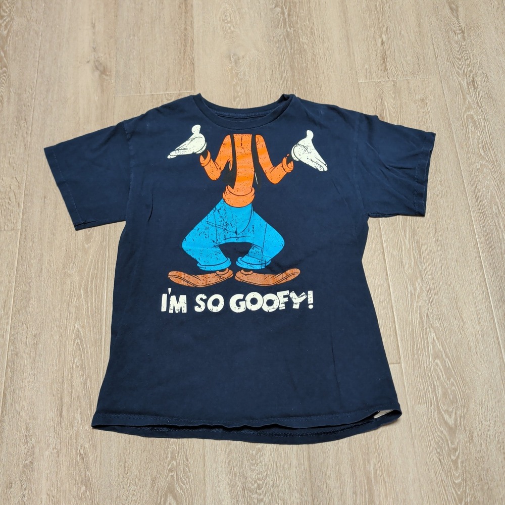 Disney Mens Navy‎ Blue Headless Goofy I'm So Goofy Graphic T-Shirt Womens Large